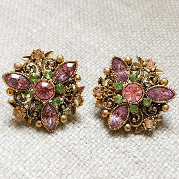 Vintage Avon Rhinestone Clip On Earrings