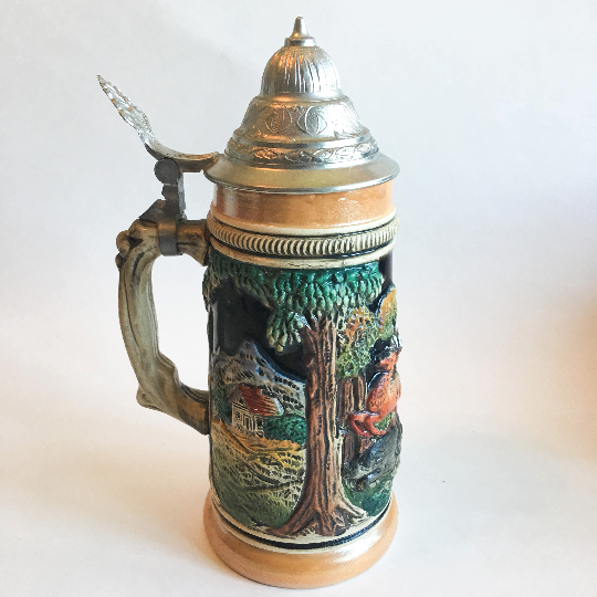 Vintage German Beer Stein Mug GERMANY 3D Raised