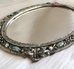 Vintage Filigree Mirror Tray Stamped SF