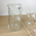 Vintage Noritake Sasaki Etched Bamboo Crystal Mid Century Martini Set
