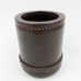Vintage Leather Dice Cup Holder Ribbed Interior Grip Stitched