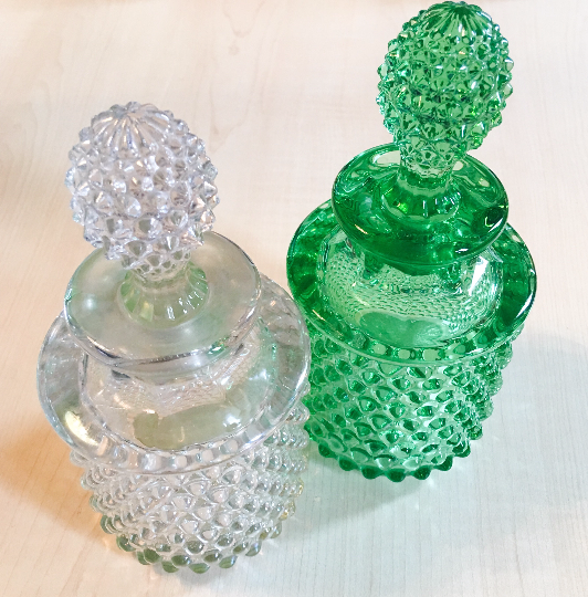 Vintage Glass Perfume Bottles Glass Decanters Set 2