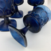 Vintage 70's Noritake Spotlight Blue Streamware Wine Glasses Goblets Set of 8