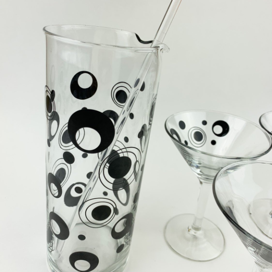 Set of 4 Polka Dot Cocktail/martini Glasses 