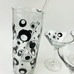 Mod Cocktail Glass Pitcher Martini Glasses Art Deco Retro Bareware 4 Martini Cup Set