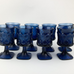 Vintage 70's Noritake Spotlight Blue Streamware Wine Glasses Goblets Set of 8