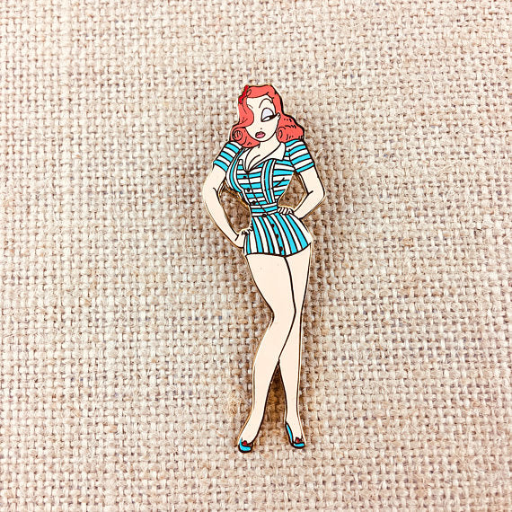 Jessica as Betty Grable Disney Pin LE 100 Disney Store RARE Hollywood Pin Trading Around The World