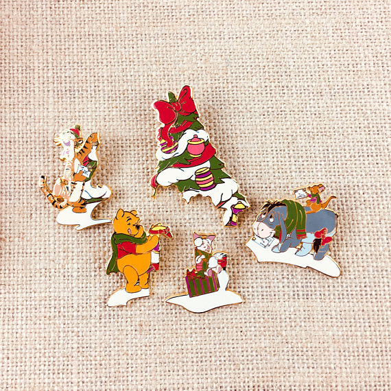 Disney Happy Holidays Pooh Bear & Friends Holiday Puzzle Boxed Set Pin