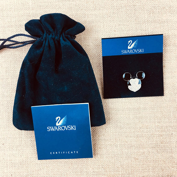 Swarovski Mickey Mouse Crystal Brooch Gift Pouch