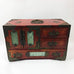 Vintage Oriental Chinese Wood Wooden Jewelry Box Brass And Ornate Carved Jade The Peoples Republic Of China Music Box