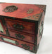 Vintage Oriental Chinese Wood Wooden Jewelry Box Brass And Ornate Carved Jade The Peoples Republic Of China Music Box