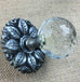 Vintage Decorative Crystall Knobs Restoration Hardware Plat Flower Design