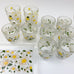 Vintage H. J Stotter Frosted Plastic Floral Glasses Tumbler Plate Tray Daisy Pattern Mid Century