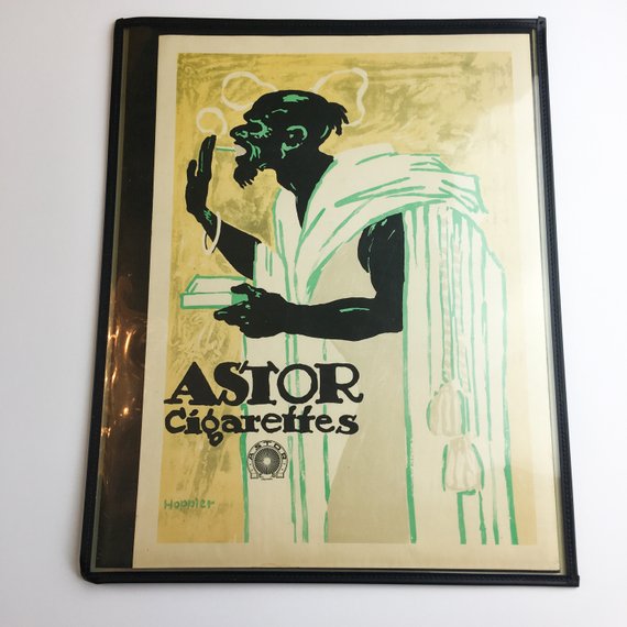 Vintage Hoppler Art Nouveau Poster for Astor Cigarettes Paper Print