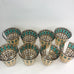 Vintage 1960's Mid Century Culver Emerald Scroll Double Old Fashion Glasses