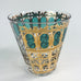Vintage 1960's Mid Century Culver Emerald Scroll Double Old Fashion Glasses