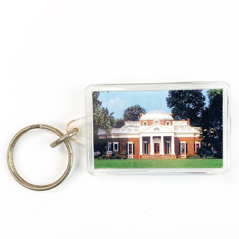 Vintage Monticello Home of Thomas Jefferson Keychain Compass + Thermometer
