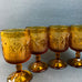 Vintage Tiara Indiana Amber Glass Goblet Cups