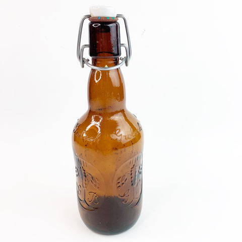 Vintage Grolsch Brown Bottle Porcelain Swing Top