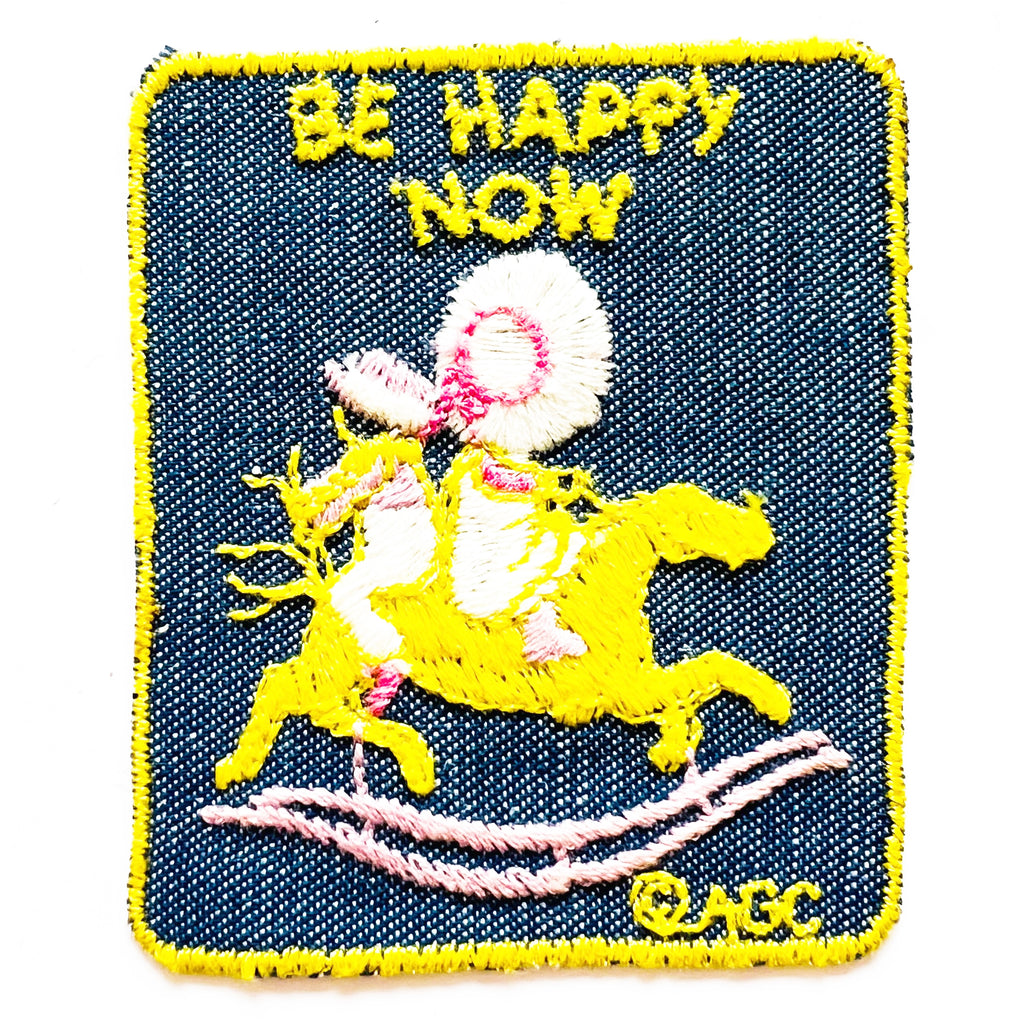 Vintage Holly Hobbie Be Happy Now American Greetings Patch