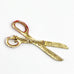 Vintage Metal Red Handle Gold Tone Scissors Lapel Brooch Pin