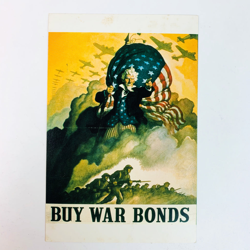 Vintage Uncle Sam Patriotic Buy More War Bonds National Archives Postcard