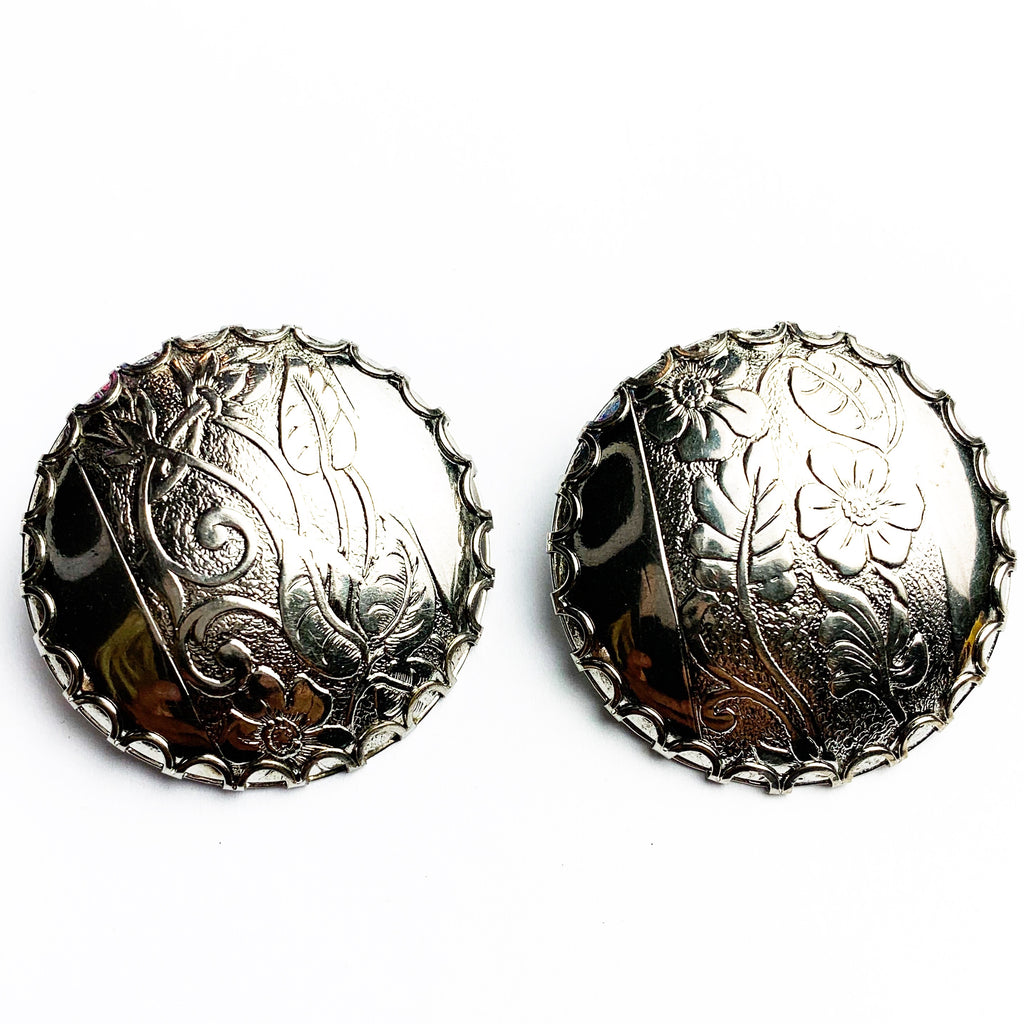 Vintage Tara Round Clip On Earrings