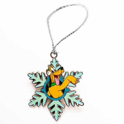 Disney Pluto Snowflake Christmas Ornament Limited Edition 1000 Pin