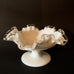 Vintage Milk Glass Ruffed Edge Candy Bowl Dish
