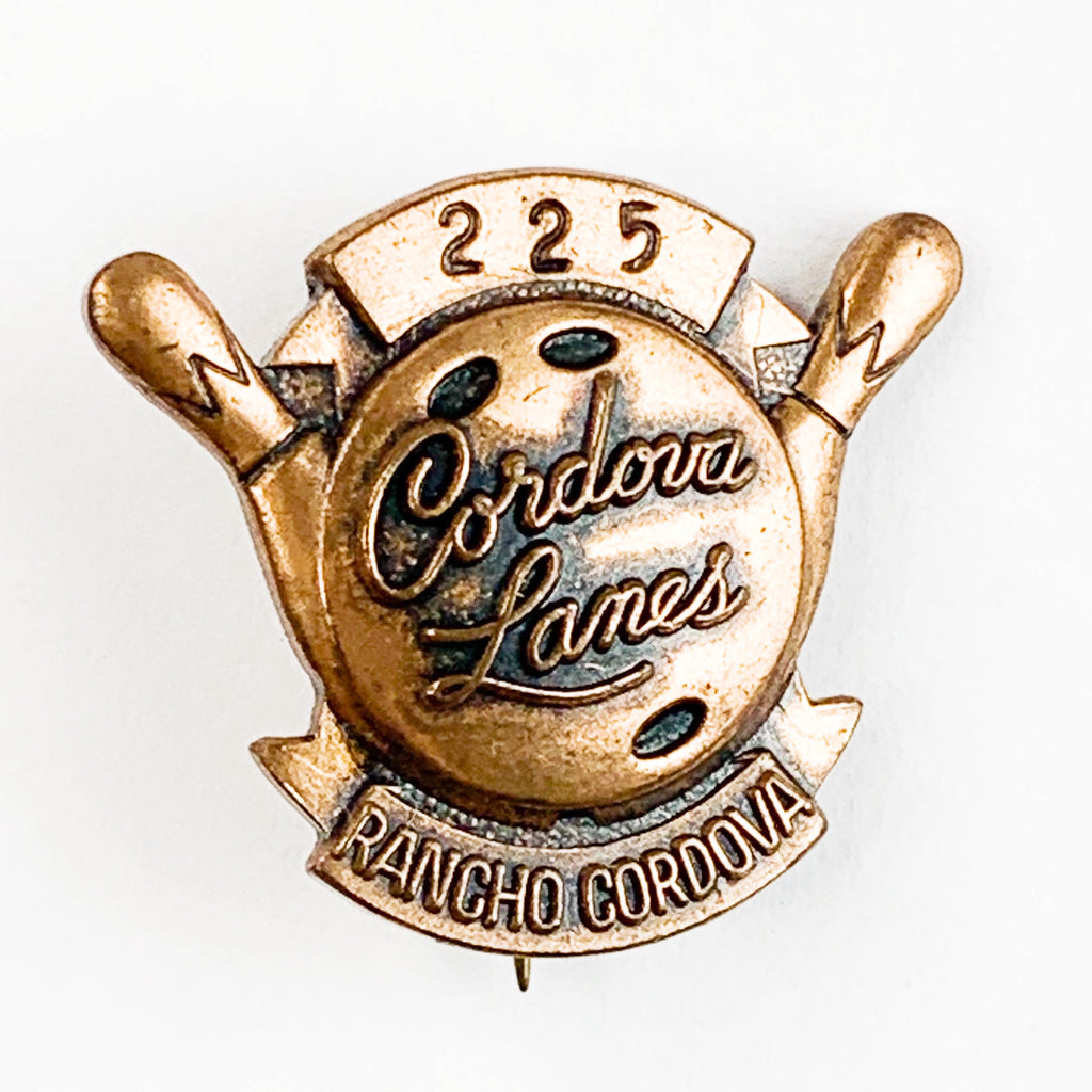 Vintage Bowling 225 Rancho Cordova Lanes Award Lapel Pin