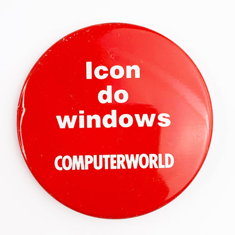 Icon Do Windows Computerworld Tech Advertising Pinback Button Pin