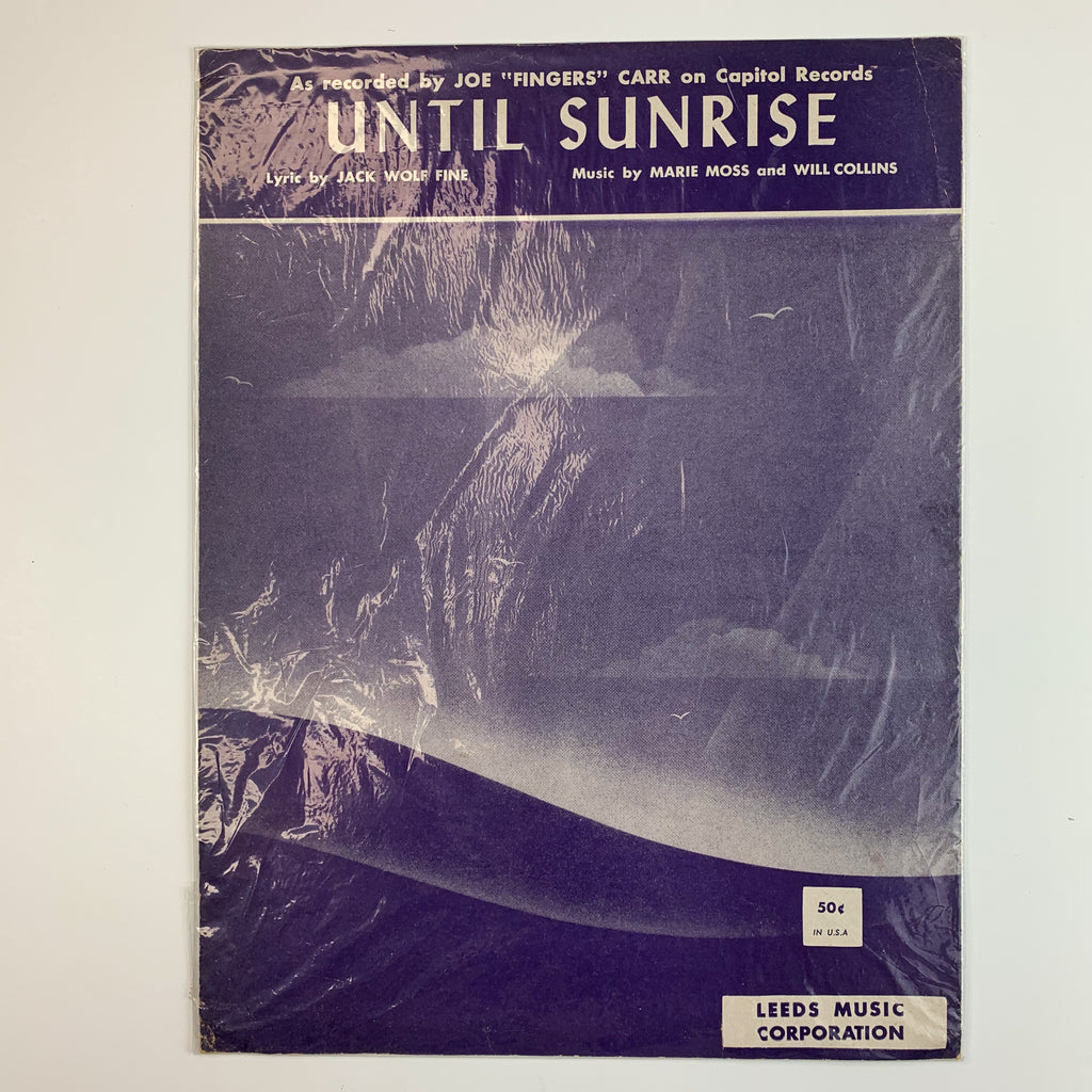 Vintage Sheet Music Until Sunrise Joe Fingers Carr Capital Records