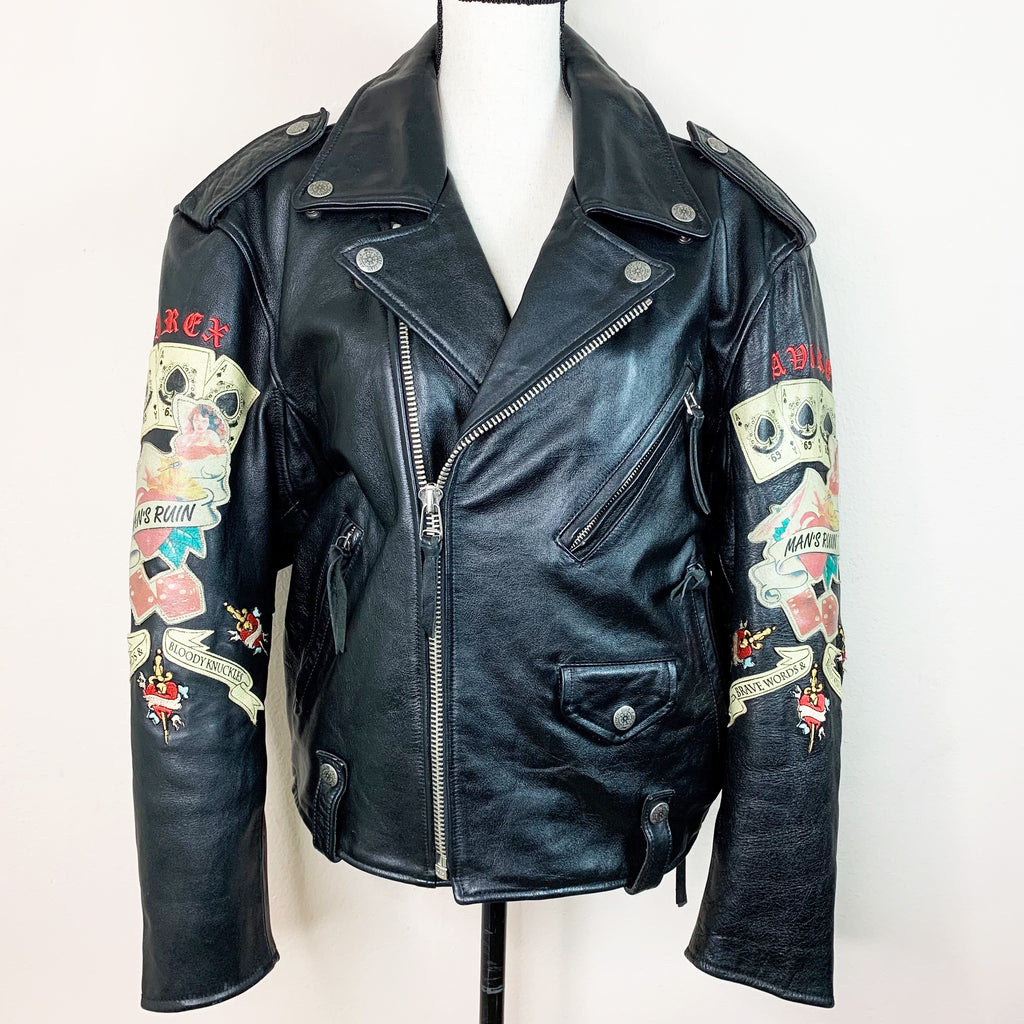 Vintage Avirex Leather Motorcycle Biker Jacket