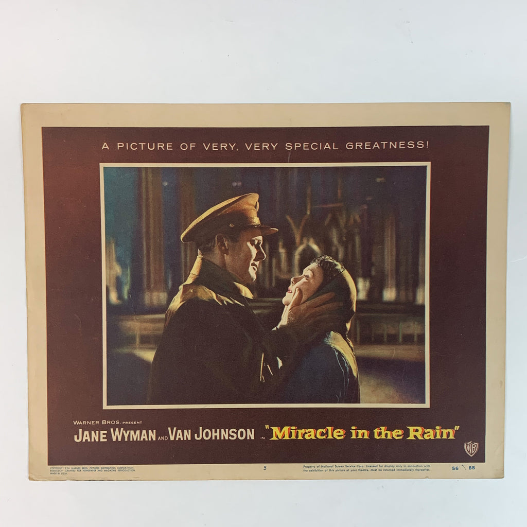 Warner Brothers 1956 Miracle In The Rain Jane Wyman Van Johnson Lobby Card