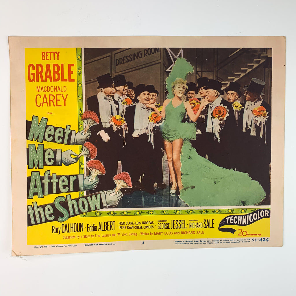 Vintage 1951 Meet Me After The Show Technicolor Betty Grable Lobby Card