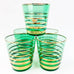 Vintage Czechoslovakia Green & Gold Glasses