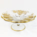 Vintage Footed Glass Floral Gold Scallop Edge Dish