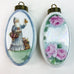 Vintage Yvonne Rector Signed Ceramic Brass Top Ornaments Signed 1996