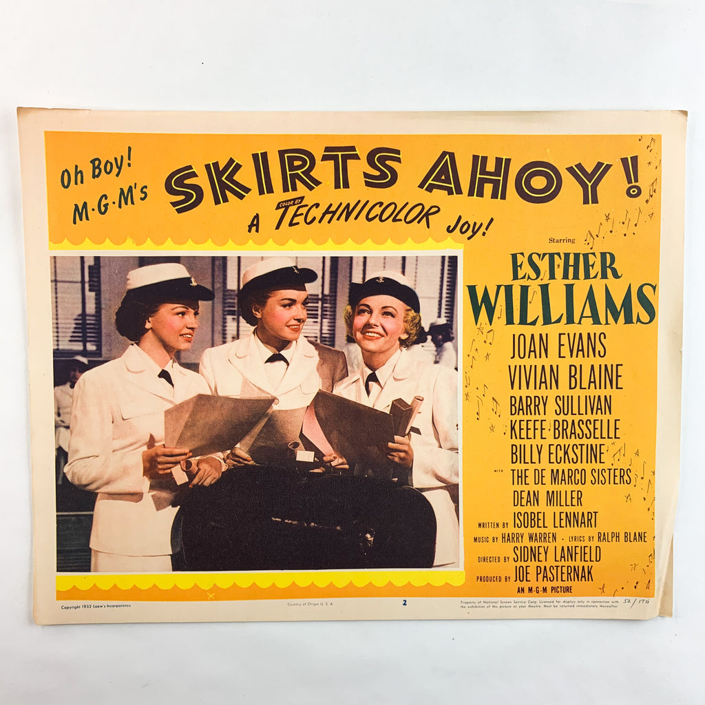 1952 Skirts Ahoy MGM Technicolor Esther Williams Lobby Card #2