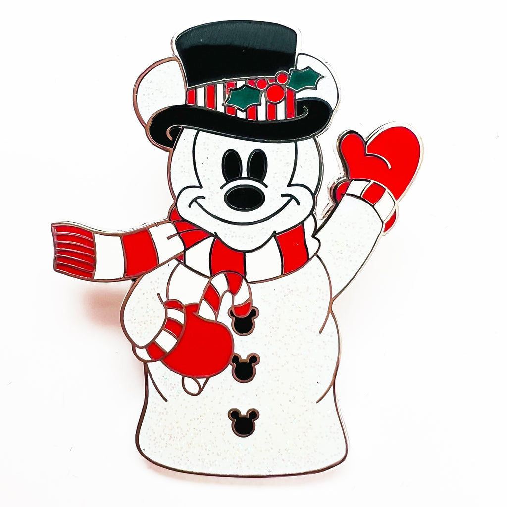 Disney Sparkle Snowman Mickey Mouse Christmas Pin