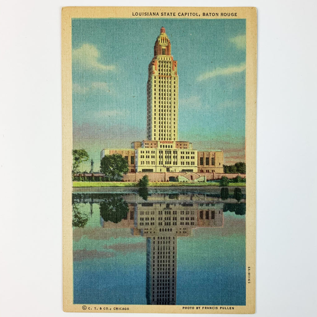 Louisiana State Capitol Baton Rouge LA Baton Rouge County Linen Postcard