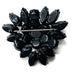 Vintage Faceted Black Rhinestone Cluster Brooch