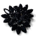 Vintage Faceted Black Rhinestone Cluster Brooch