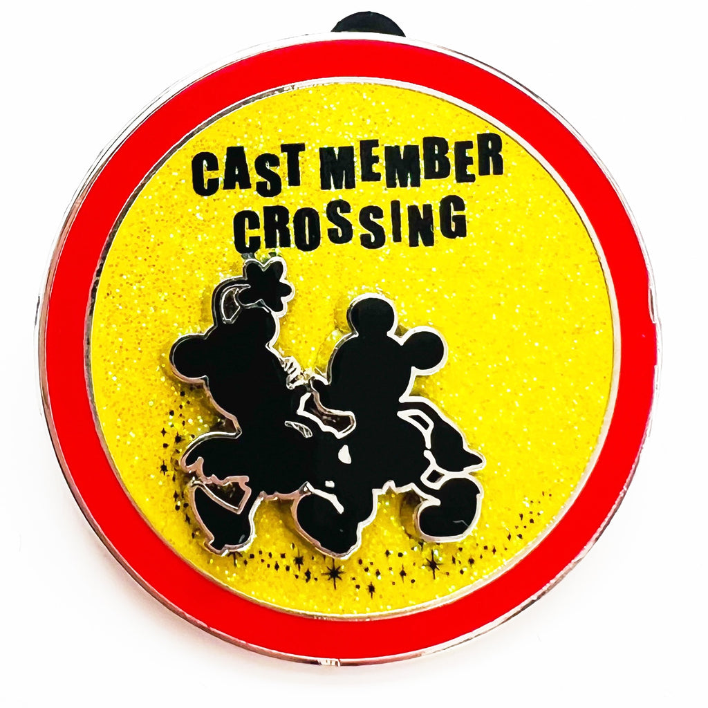 Disney WDW Cast Member Crossing Mickey and Minnie Slider Pin