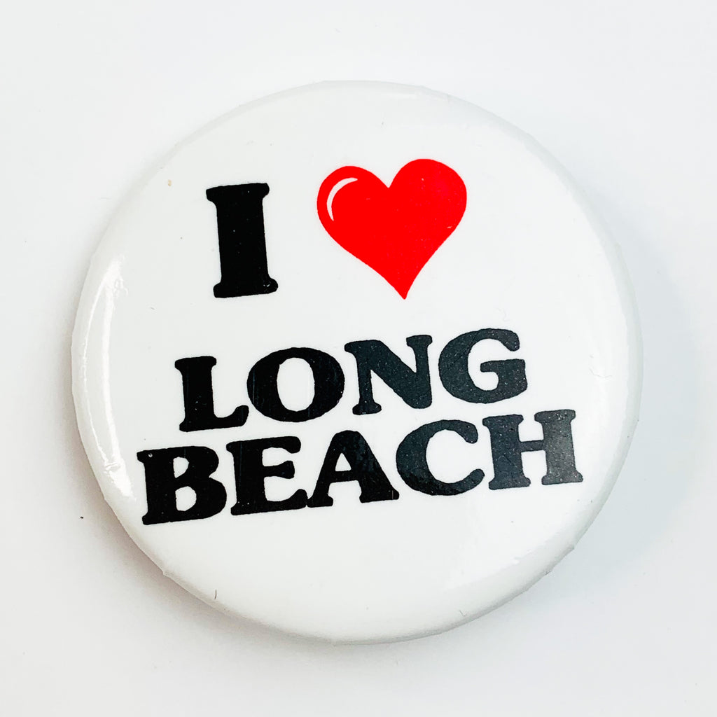 Vintage I Love Long Beach Pin Pinback Button