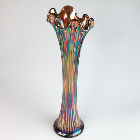 Vintage Carnival Iridescent Glass Vase