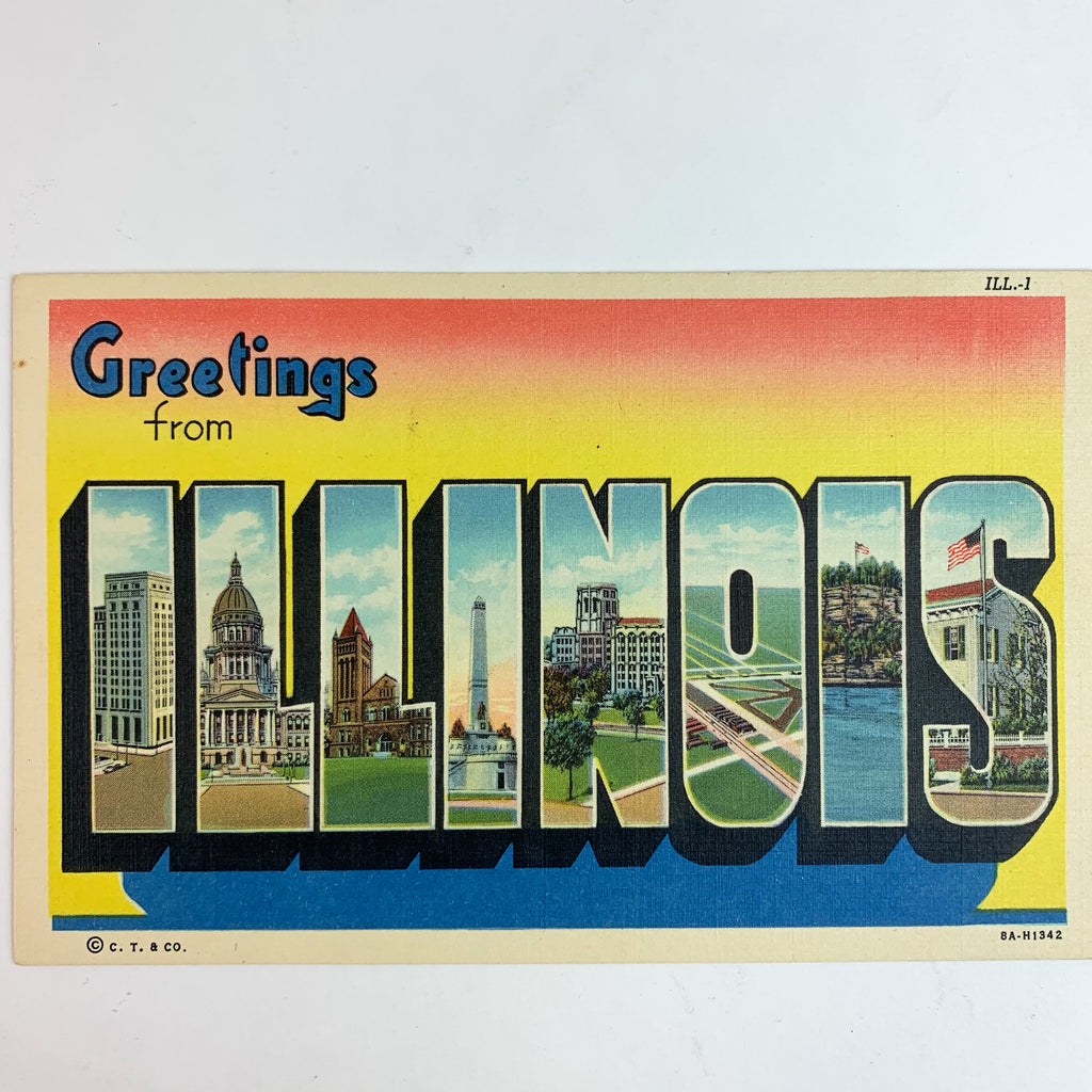 Vintage Greetings from Illinois Large Letters Postcard