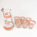 Vintage Hand Painted Pitcher & Glasses w/Gold Trim