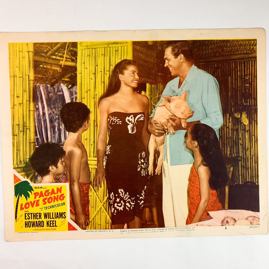 1950 Pagan Love Song MGM Technicolor Esther Willians Howard Keel Lobby Card #2