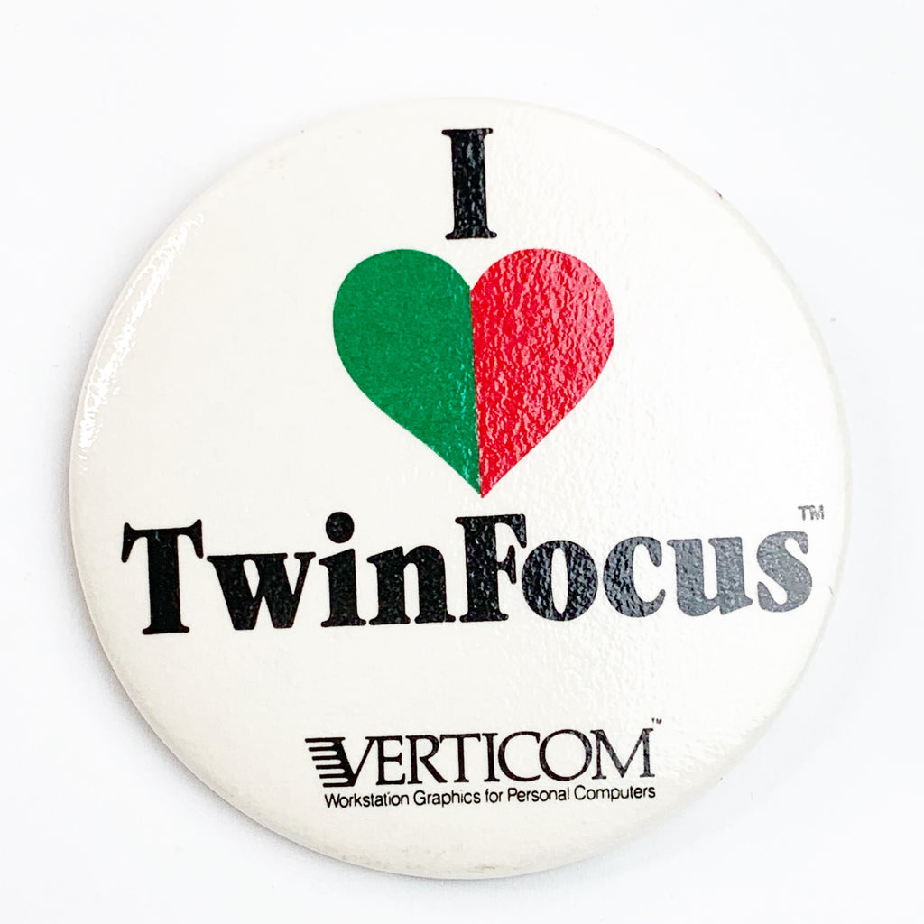 I "Heart" TwinFocus Verticom Workstation Graphics For Personal Computers Button